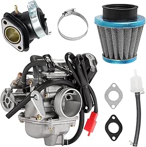 PD24J Carburetor 24mm Carb kit for GY6 125CC 150CC 4-Stroke Engines Electric Choke Motorcycle Scooter Mopeds 157QMJ 157QMI 152QMJ 152QMI Yerf-Dog GX150 ATV Go Karts Roketa Sunl Taotao Coolster