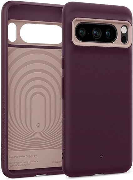 Caseology Nano Pop Silicone Case Compatible with Google Pixel 8 Pro case 5G [Military Grade Drop Tested](2023) - Burgundy Bean