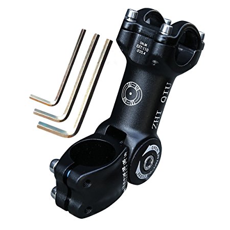 ZHIQIU 60- 60 Degree 90mm 100mm 110mm Adustable Stem Bike Fork Extender Bicycle Handlebar Rise Clamp Adaptor MTB Road Fixed Gear Aluminium Alloy Head Up Adapter Flexible