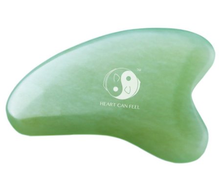 BEST Jade Gua Sha Scraping Massage Tool   Highest Quality Hand Made Jade Guasha Board Available -On Sale- EACH IS UNIQUE & BEAUTIFUL！GREAT Tools for Graston SPA Acupuncture Therapy Trigger Point Treatment on Face Arm Foot [Triangle Shape] - LIFETIME GUARANTEE
