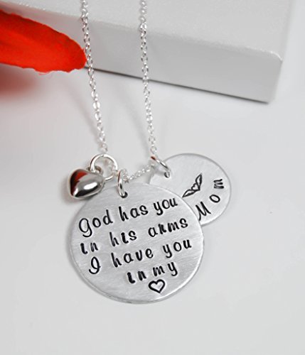 Memorial Jewelry, Pendant, Necklace, God Has You In His Arms I Have You In My Heart, Child loss, Lose of Loved One