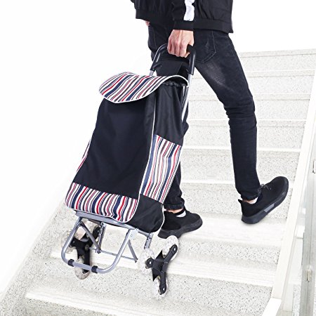 Homself Stair Climbing Shopping Cart Upgraded Folding Utility Grocery Laundry Shopping Cart