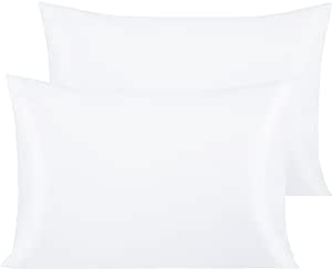 NTBAY 500 Thread Count Cotton Queen Pillowcases, Super Soft and Breathable Envelope Closure Pillow Cases, 20 x 30 Inches, White