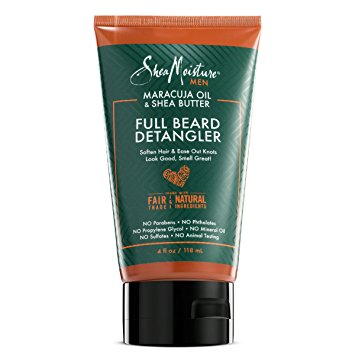 Shea Moisture Mens Full Beard Detangler, All Natural ingredients, Maracuja Oil & Shea Butter, Soften Hair & Ease Out Knots for a Scuff-Free Beard, 4 Ounce