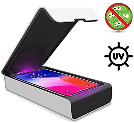 Mitsuru UV Smartphone Sanitizer, Mobile Phone Disinfector   Charger Compatible with iPhone 8/X/11/Pro, Galaxy S7/ S8/ S9/ S10/ S20 / S20  and others Jewelry, Watches - White