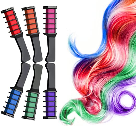 Hair Chalk for Girls,Temporary Hair Color Chalk Comb Set Gifts for Kids Women at Party Washable Hair Chalk