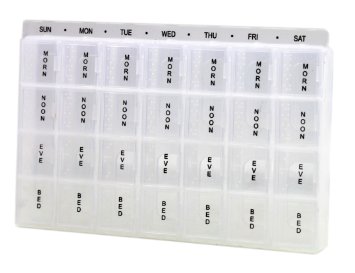 Pill Organizer Box with Snap Lids 7-day AMPM  Detachable Compartments for Pills Vitamin