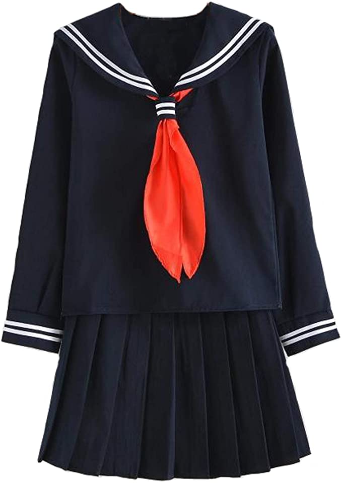 XCJLW My Hero Academia Himiko Toga Cosplay Costume Japanese School Girls Sailor Dress with Socks Set
