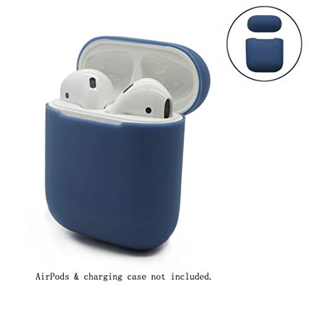 USSJ Compatible for AirPods case 2 & 1, Two Toned Ultra Thin Designed[Front LED Visible][Support Wireless Charging], Premium Silicone Protective case for AirPods (Midnight Blue)