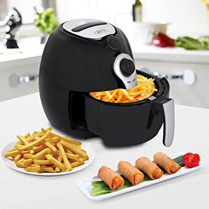 ZENY 1500W Air Fryer 3.7 Quart Large Capacity For Healthy Oil Free Cooking w/ Recipe Book Dishwasher Safe Parts