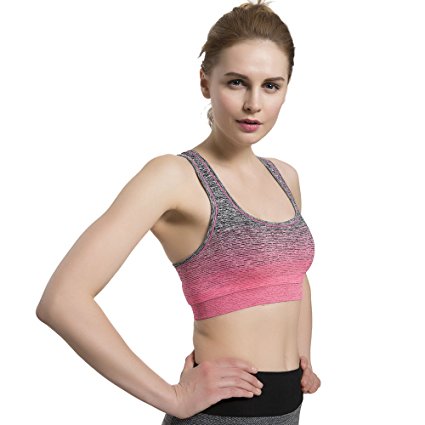 MISSALOE Women’s Seamless Sports Bras with Removable Cups High Impact Yoga Bra