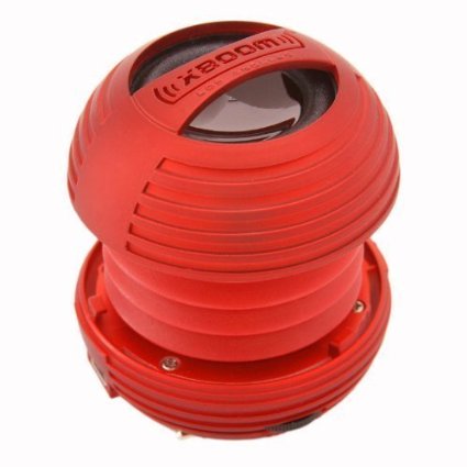XBOOM Mini Portable Capsule Speaker with Rechargeable Battery and Enhanced Bass  Resonator - Red
