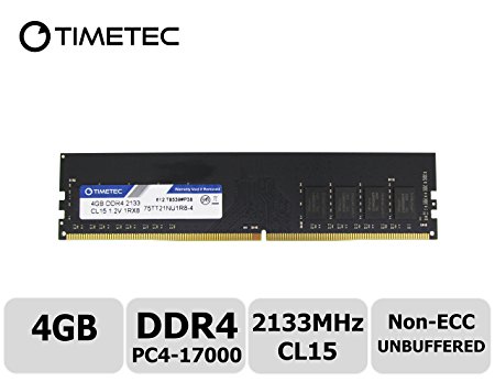 Timetec Hynix IC 4GB DDR4 2133MHz PC4-17000 Non ECC Unbuffered 1.2V CL15 1R8 Single Rank 288 Pin UDIMM Desktop PC Computer Memory Ram Module Upgrade