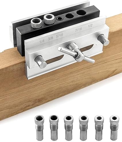 QWORK Self-Centering Doweling Jig and Drill Guide Set, Wood Dowel Jig Woodworking Joints Tools