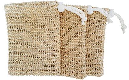 Exfoliating Natural Sisal Soap Saver Bag by Oxley Health (Sisal Soap Saver), 3 Pack