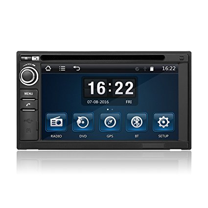 Kakit 6.2 In-Dash CD DVD Player Receiver Double Din Touchscreen GPS with Bluetooth, Mirror link