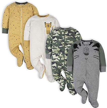 Gerber Baby Boys' 4 Pack Sleep 'N Play Footie