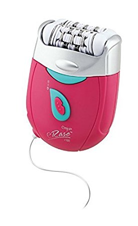 Emjoi eRase e60 Dual Opposed Heads 60-Disc 2-in-1 Electric Epilator Tweezer with Shaver/Trimmer and Sensitive Attachments - Pink