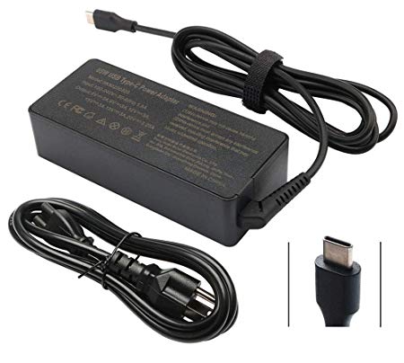 65W USB Type-C Laptop Charger Power Adapter for Lenovo Yoga 720-13 730-13 910-13 920-13 C930-13 ThinkPad X1 Tablet Gen 2nd 3rd Gen 20JB 20JC 20KJ 20KK L S1 S2 3rd Gen T480 T480S T580 T580S Power Cord