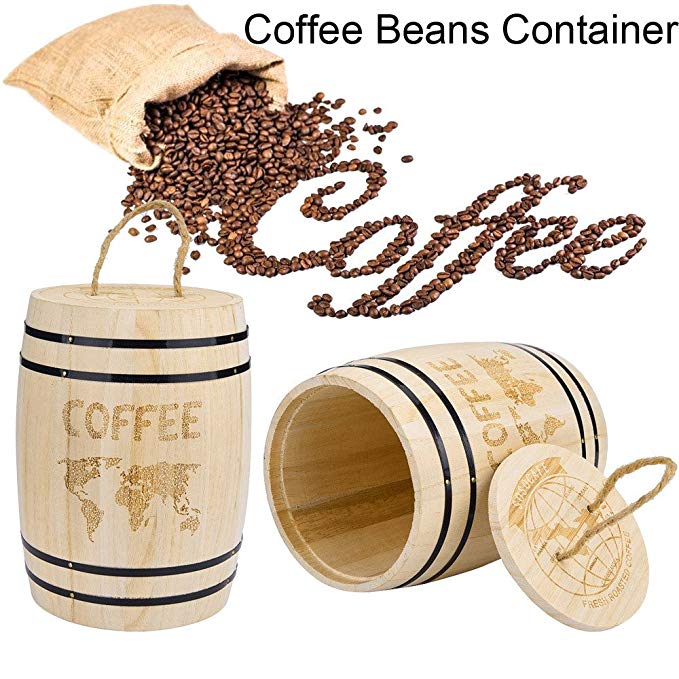 Hot Sale! Hongxin Fresh Coffee Bean Airtight Container Wooden For Coffee Beans Grounds Kitchen Clamshell Food Storage Box Storage Tank Airtight