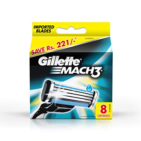 Gillette Mach 3 Manual Shaving Razor Blades - 8s Pack (Cartridge)