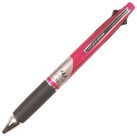 Uni Jetstream Multi Function Pen, 4 Color Ballpoint Pen - Pink Barrel (MSXE510007.13)