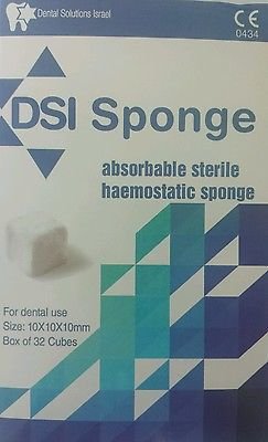 Dental Absorbable STERILE Hemostatic Gelatin Sponge 32pc Gelfoam Extractions