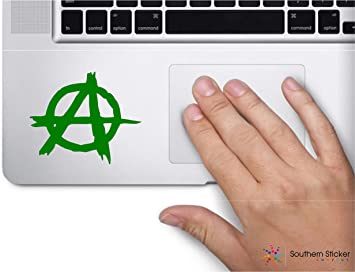 Southern Sticker Company Anarchy Symbol 3x3 inches Size Anarchism Ideology Laptop car Window Truck - Made and Shipped in USA (Green)
