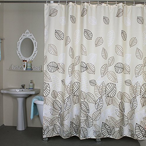 Welwo Bathroom Fabric Bath_Shower Curtain Set Leaves Bath_Shower Curtains and Standard Bath_Shower Curtain 72 x 72 for Bathroom