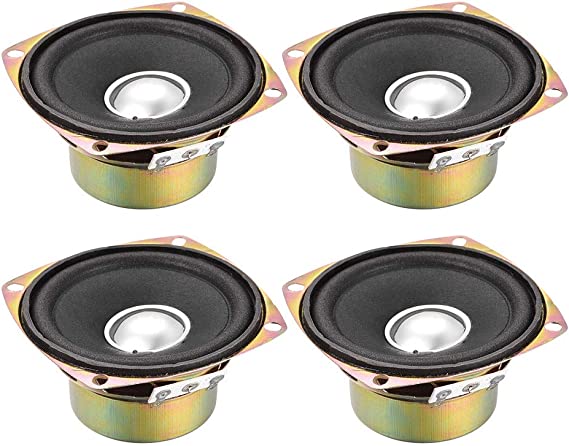 uxcell 10W 4 Ohm 3 Inch 78x78x39mm Anti-Magnetic Speaker Tweeter Speakers 4pcs