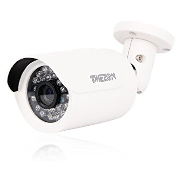 TMEZON 1.0 Mega Pixel 720P HD-IP Weatherproof Outdoor Network ONVIF POE IP Security Surveillance Camera with IR Cut Day Night Vision Bullet for NVR System PoE Power Over Ethernet