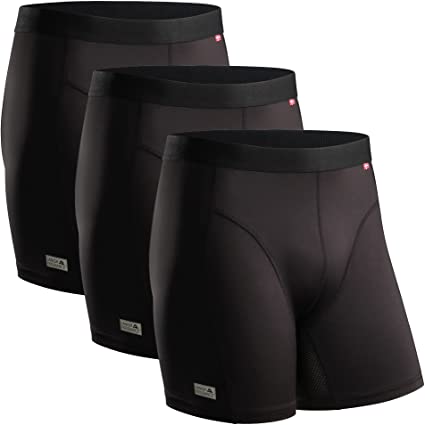 DANISH ENDURANCE Calzoncillos Bóxers de Deporte para Hombre, Secado Rápido, Transpirable, Resistentes al Olor, Suave, Ligero, Ropa Interior para Deporte, Negro, Verde, Azul Camuflaje, Pack de 3