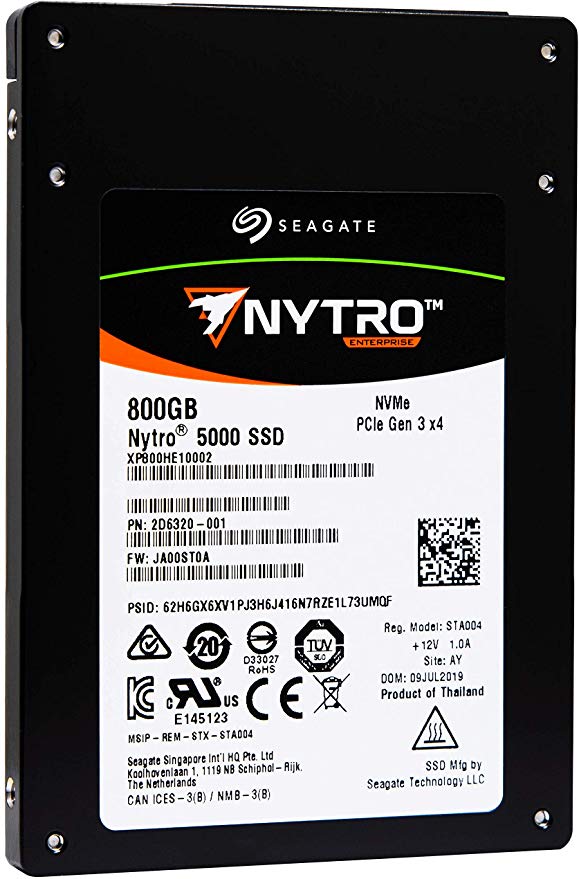 Seagate Nytro 5000 SSD 1600GB 3D cMLC PCIe Gen3 x4 NVMe U.2 2.5-Inch SED Internal Data Center Solid State Drive (XP1600HE10012)