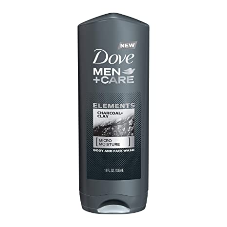 Dove Men Care Elements Body and Face Wash, Charcoal and Clay 18 oz