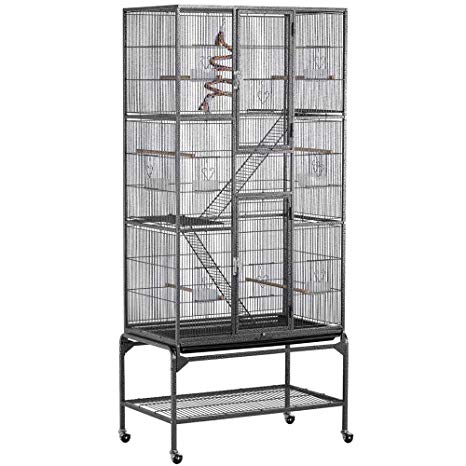 Yaheetech 69-Inch Extra Large Wrought Iron 3 Levels Ferret Chinchilla Sugar Glider Squirrel Small Animal Cage with Cross Shelves and Ladders