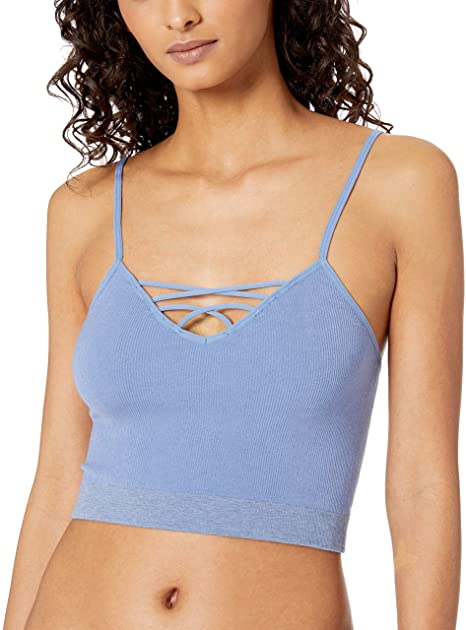 Amazon Brand - Mae Women's Seamless Criss-Cross Crop Bralette