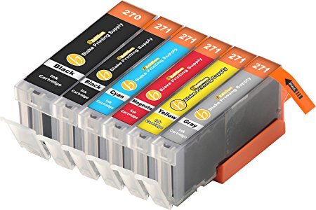 6 Pack WITH GRAY B-Edition Ink Cartridges for CLI-271 PGI-270 PIXMA MG7720 TS8020 TS9020 (1 of each color) by Blake Printing Supply