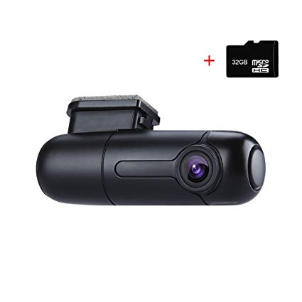 Blueskysea B1W WiFi Mini Dash Cam Car Camera Vehicle Video Driving Recorder 360 Degree Rotatable Lens 1080p 30fps G-Sensor Loop Recording (B1W with 32GB TF Card)