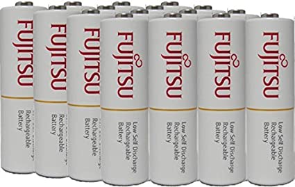 16 Fujitsu AA Rechargeable NiMH Batteries 1.2V 1900mAh Ready-to-use Made in Japan