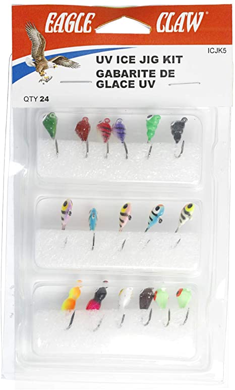 Eagle Claw UV ICE JIG KIT, Assorted, Small