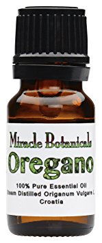 Miracle Botanicals Oregano Essential Oil - 100% Pure Origanum Vulgare L. - 10ml or 30ml Sizes - Therapeutic Grade - 10ml