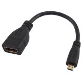 Afunta Micro HDMI Male D to HDMI Female A Jack Adapter Cable Convertor 1080P