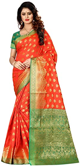 Delisa Fashion/Indian Pakistani Ethnic Wear Sarees for Women Banarasi Silk Woven Sari 9033
