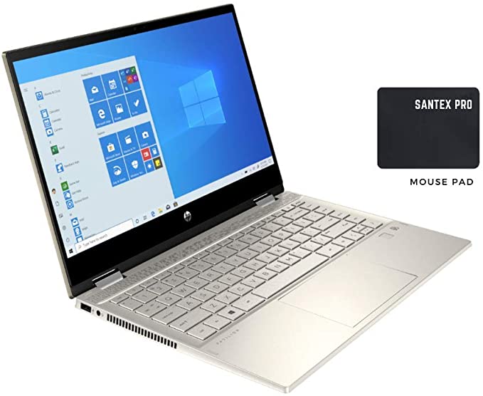 2020_HP Pavilion x360 14" FHD Touchscreen 2-in-1 Laptop, Intel Core i5-1035G1 (Up to 3.60GHz), 8GB RAM, 256GB SSD, Webcam, 802.11ac, HDMI, Bluetooth, Fingerprint Reader, Win10, w/Santax Accessories