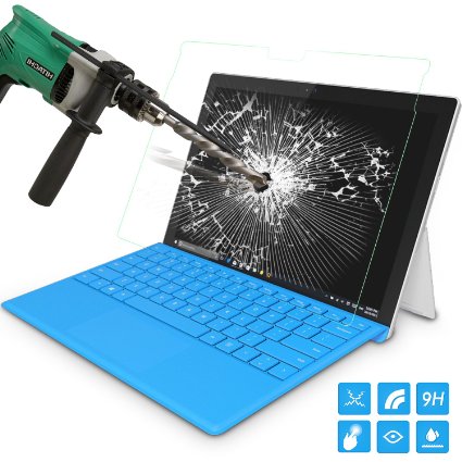 MoKo Surface Pro 4 Screen Protector, [Scratch Terminator] Premium HD Clear 9H Hardness Tempered Glass Screen Protector Film with Oleophobic Coating for Microsoft Surface Pro 4 12.3 inch 2015 Tablet