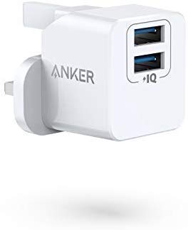 Anker PowerPort Mini Dual Port Wall Charger, Super Compact USB Charger, 2.4A Output for iPhone Xs/XS Max/XR/X/8/7/6/Plus, iPad Pro/Air 2/Mini 4, Samsung, and More