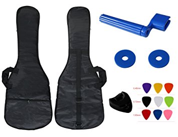YMC 39-Inch Waterproof Dual Adjustable Shoulder Strap Electric Guitar Gig Bag 5mm Padding Backpack with Accessories(Picks, Pick holder, Strap Lock, String Winder) --For 39" Electric Guitar