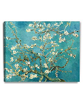 DecorArts - Almond Blossom Tree, by Vincent Van Gogh. The Classic Arts Reproduction. Giclee Print On Canvas, Stretched Canvas Gallery Wrapped. 30x24"