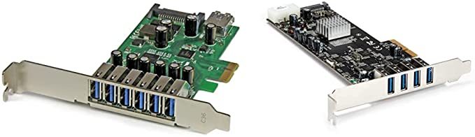 StarTech.com 7 Port PCI Express USB 3.0 Card - 1 Internal & 6 External USB 3.0 Ports & 4 Port USB 3.0 PCIe Card w/ 4 Dedicated 5Gbps Channels (USB 3.1 Gen 1) - UASP - PCI Express Adapter Card