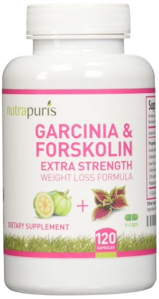 Best 2-in-1 Garcinia Cambogia and Forskolin Extra Strength Weight Loss Formula - 120 All Natural 770mg Capsules - Super Pure Garcinia Formula with 65 HCA - Powerful Safe Weight Loss Supplement - Perfect For Men And Women Of Ages - Suitable for Vegetarians and Vegans - Backed By The Nutrapuris Lifetime Happiness Guarantee